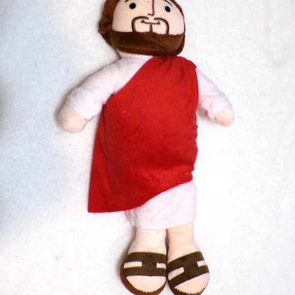 12" Jesus Plush Toy Soft Red Robe - Picture 5 of 7